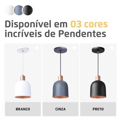 Imagem de Kit 3 Pendente Lustre Luminária Open em Alumínio Cinza