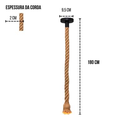 Imagem de Kit 3 Pendentes Corda Sisal 1,80M Nó Laço Retro Rústico