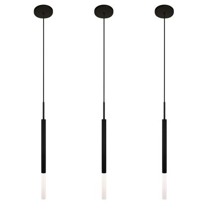 Imagem de Kit 3 Pendentes Luminária De Teto Tubo Difusor Balcão Preto