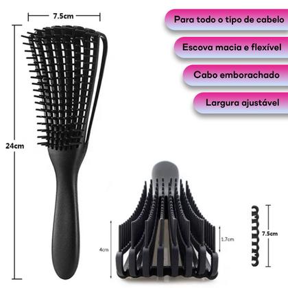 Imagem de Kit 3 Pente Polvo Cabelo Cacheado Flexível Envio Imediato