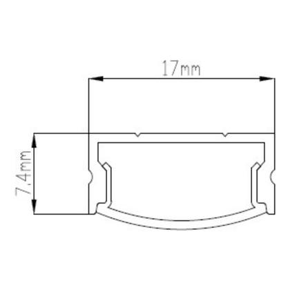 Imagem de Kit 3 Perfil de Led Reforçado Embutir 24x7mm 1m Fita Led