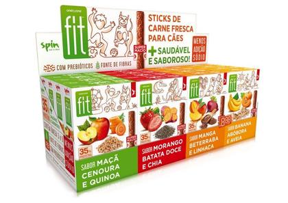 Imagem de Kit 3 Petiscos Para Cachorros Stick FIT Spin Pet 50g Banana