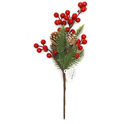 Imagem de Kit 3 Pick Natalino Azevinhos Pinhas 32cm Enfeite De Natal Decoração Natalina
