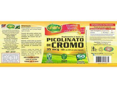 Imagem de Kit 3 Picolinato de Cromo Unilife 60 cápsulas