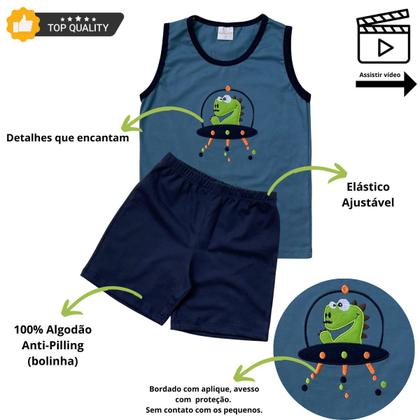 Imagem de Kit 3 Pijamas Infantis Verão Presente dia Das Crianças