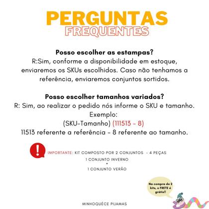 Imagem de Kit 3 Pijamas Infantis Verão Presente dia Das Crianças