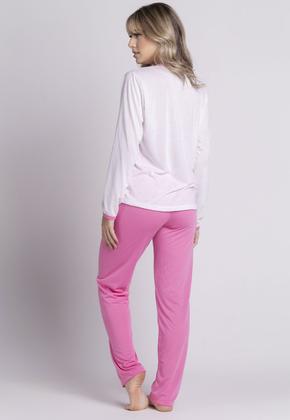 Imagem de Kit 3 Pijamas Longo Malha Feminino Inverno Blusa e Calça