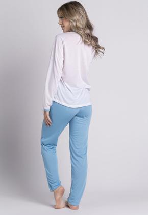 Imagem de Kit 3 Pijamas Longo Malha Feminino Inverno Blusa e Calça