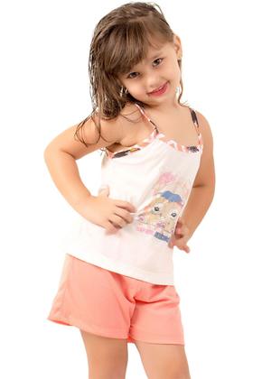 Imagem de Kit 3 Pijamas Malha Alça Infantil Curto Short e Regata