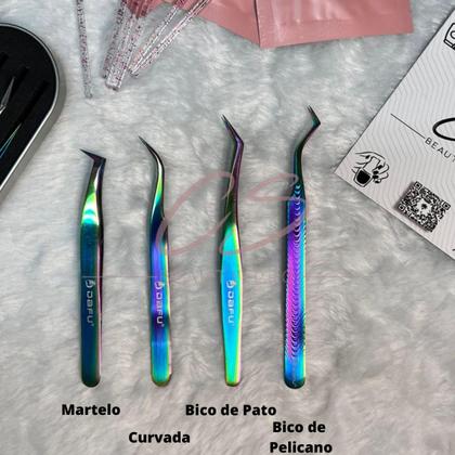 Imagem de Kit 3 Pinças Furtacor para Extensão de Cílios Fio A Fio