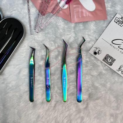 Imagem de Kit 3 Pinças Furtacor para Extensão de Cílios Fio A Fio