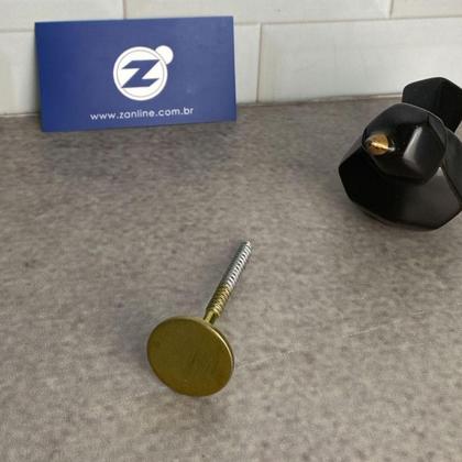 Imagem de Kit 3 Pinos Metálicos 3cm Dourados Ganchos de Parede Cabideiros Duler Multiuso