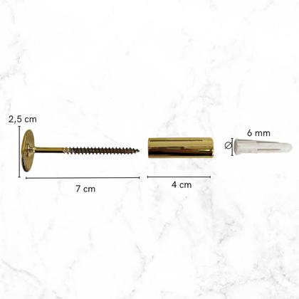 Imagem de Kit 3 Pinos Metálicos 3cm Dourados Ganchos de Parede Cabideiros Duler Multiuso