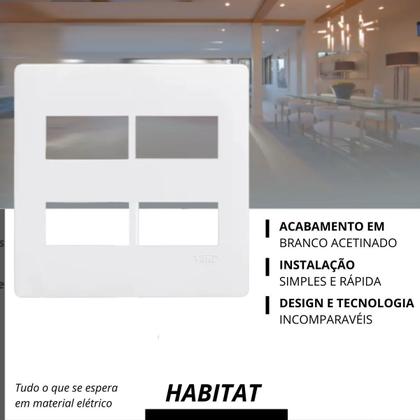 Imagem de Kit 3 Placa 4x4 Com Suporte 4 Modulos Habitat Branco 3642