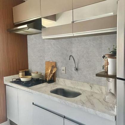 Imagem de Kit 3 Placa Revestimento Adesiva Flexivel Parede Cinza Acetinado Granilhado 9M