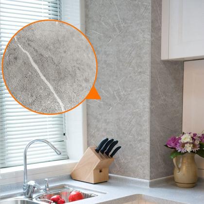 Imagem de Kit 3 Placa Revestimento Adesiva Flexivel Parede Cinza Acetinado Granilhado 9M