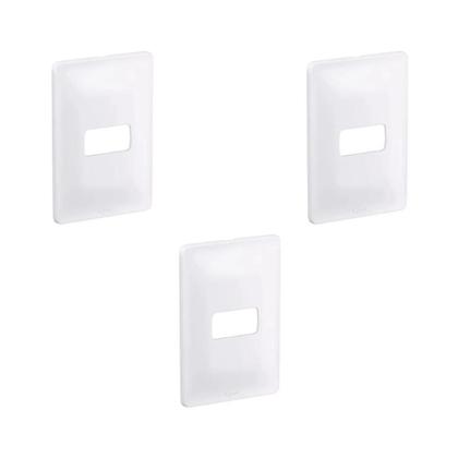 Imagem de Kit 3 Placas 4X2 P 1 Mód Branco C Suporte Zeffia Pial 680181