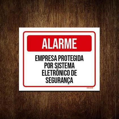 Imagem de Kit 3 Placas Alarme Empresa Protegida Sistema Segurança