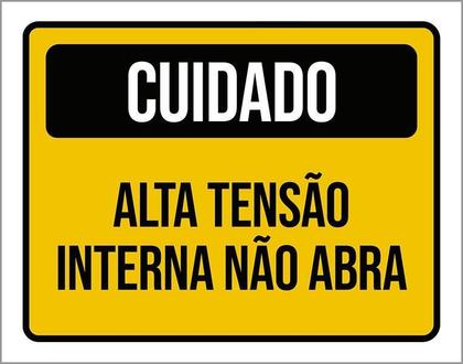 Imagem de Kit 3 Placas Cuidado Alta Tensão Não Abra