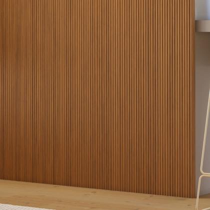 Imagem de Kit 3 Placas de Painel Ripado Toronto 250cm x 58cm x 3,3mm (Rende 4,35m²) Ecorevest Marrom/Freijó