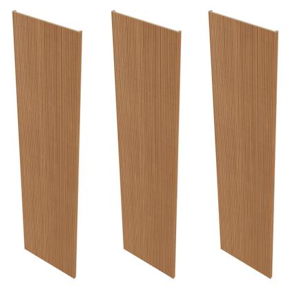Imagem de Kit 3 Placas de Painel Ripado Toronto 250cm x 58cm x 3,3mm (Rende 4,35m²) Ecorevest Marrom/Freijó