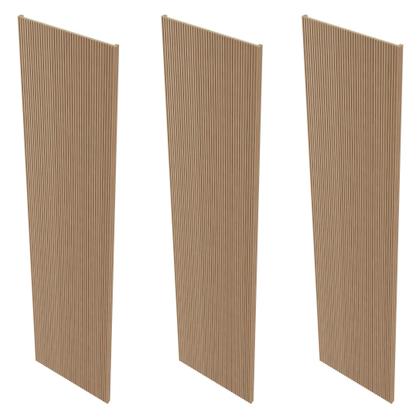 Imagem de Kit 3 Placas de Painel Ripado Toronto 250cm x 58cm x 3,3mm (Rende 4,35m²) Ecorevest Marrom/Itapuã