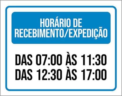 Imagem de Kit 3 Placas Horário Recebimento Expedição