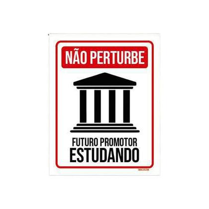 Imagem de Kit 3 Placas Não Perturbe - Futuro Promotor Estudando