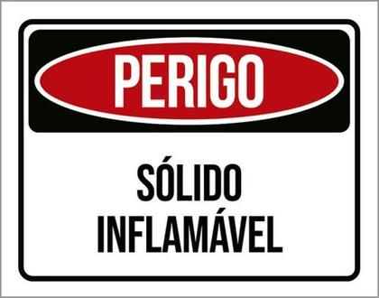 Imagem de Kit 3 Placas Perigo Sólido Inflamável 36X46