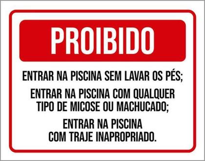 Imagem de Kit 3 Placas Proibido Entrar Sem Lavar Pés Micose Machucado