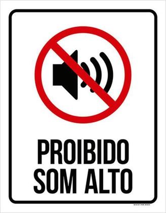 Imagem de Kit 3 Placas Sinalização - Proibido Som Alto