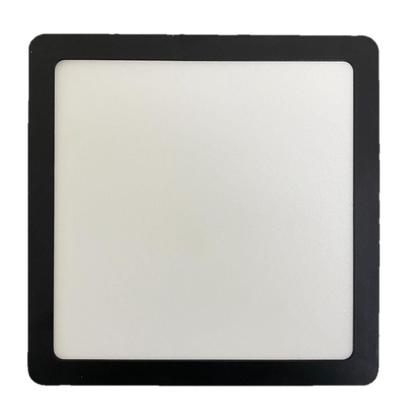 Imagem de Kit 3 Plafon Quadrado Sobrepor 18w Preto Branco Quente 3000k