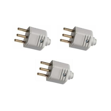 Imagem de Kit 3 Plug 2P+T 10A 250V PB Cinza Margirius