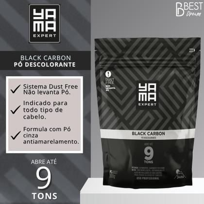 Imagem de Kit 3 Pó Descolorante Black Carbon Profissional 9 Tons Efeito Rápido Yama Refil 300g