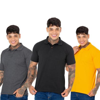 Imagem de Kit 3 Polos Masculinas para um Visual Versátil Elegante