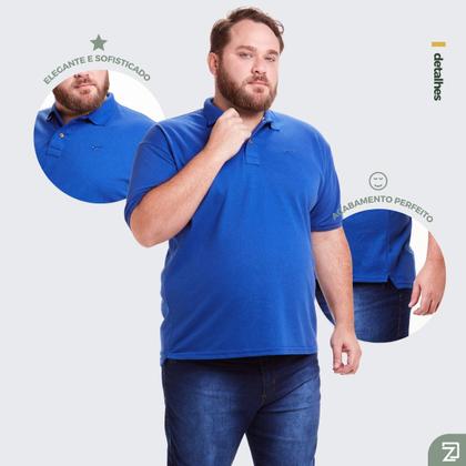 Imagem de Kit 3 Polos Masculinas Plus Size Piquet