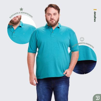 Imagem de Kit 3 Polos Masculinas Plus Size Piquet