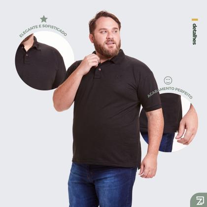 Imagem de Kit 3 Polos Masculinas Plus Size Piquet