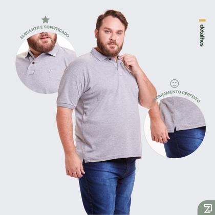 Imagem de Kit 3 Polos Masculinas Plus Size Piquet
