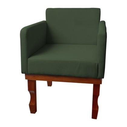 Imagem de Kit 3 Poltronas Nina Retrô Pés de Madeira Maciça Suede Verde