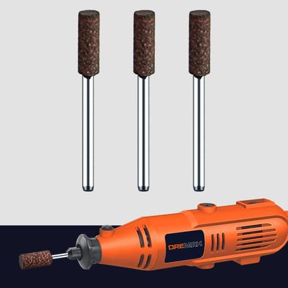 Imagem de Kit 3 Ponta Montada 5Mm De Borracha Com Abrasivos Haste 3Mm