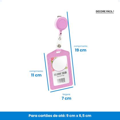 Imagem de Kit 3 Porta Crachá Clip Retrátil Protetor Flexível Vertical