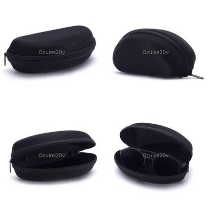 Imagem de Kit 3 Porta Oculos Estojo Para Óculos De Sol Com Zíper Preto