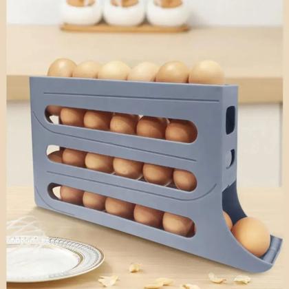 Imagem de Kit 3 Porta Ovos 4 Andares Organizador de Geladeira Rolante