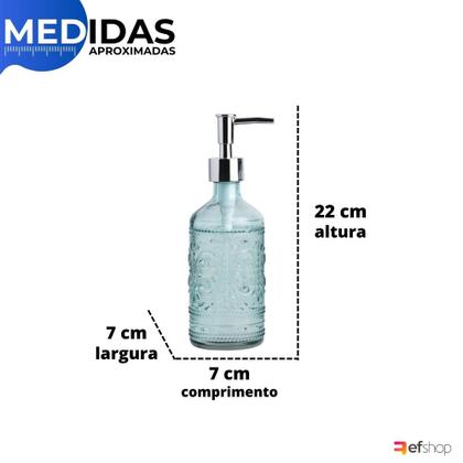 Imagem de Kit 3 Porta Sabonete Líquido em Vidro 300ml c/ Dosador Dispenser Elegante