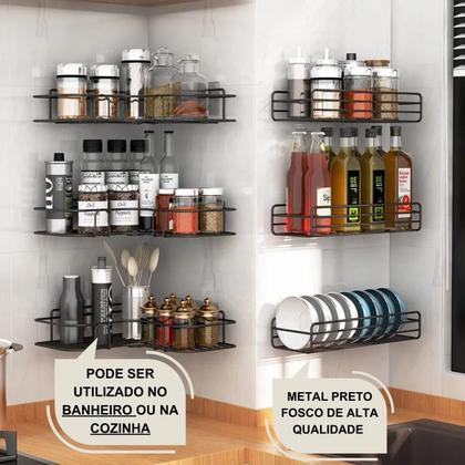 Imagem de Kit 3 Porta Shampoo De Canto Suporte Banheiro Box Prateleira Com Adesivos