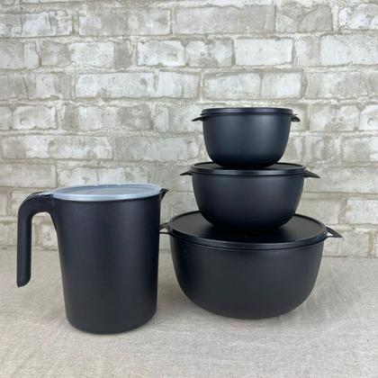 Imagem de Kit 3 Pote Bowl Redondo Com 1 Jarra Plastico Livre Bpa