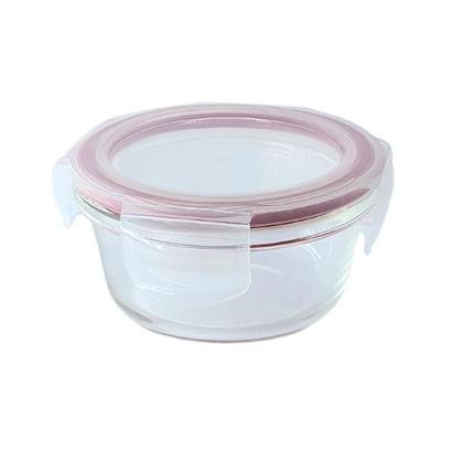 Imagem de Kit 3 Pote De Vidro Hermético Redondo Com Tampa Lock Marmita Fit 400ml
