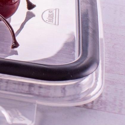 Imagem de Kit 3 Pote Para Alimentos Retangular 875ML Trava Mais