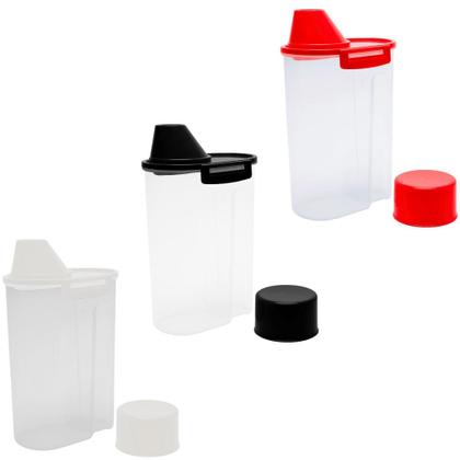 Imagem de Kit 3 Pote Porta Farinha 2,5L Farinheira c/ Bico Dosador Dispenser Para Cereais 2500ml Porta Sabão em Pó